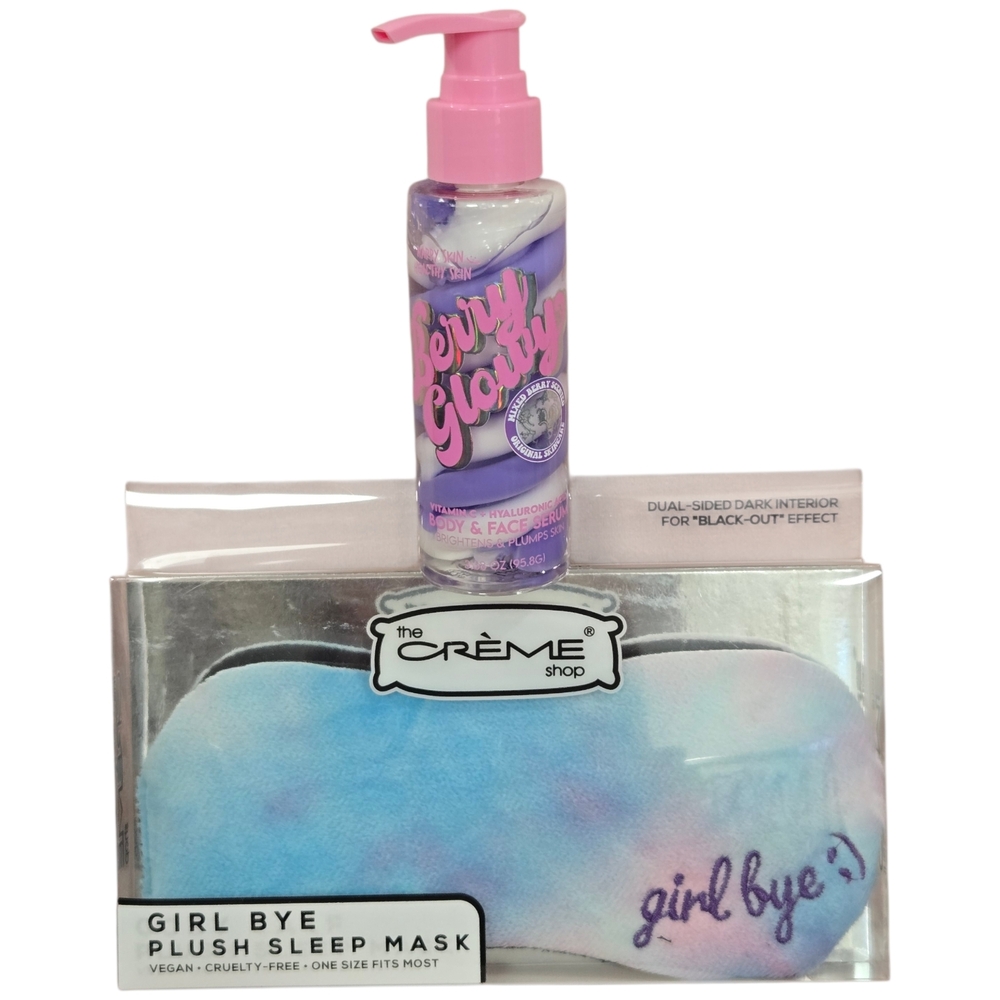 Body Serum and Sleep Mask Set - Berry Glowy Serum & Creme Shop Girl Bye Mask
